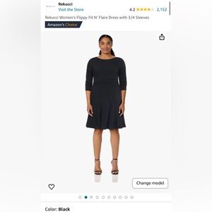 Rekucci Black Fit and Flare Dress